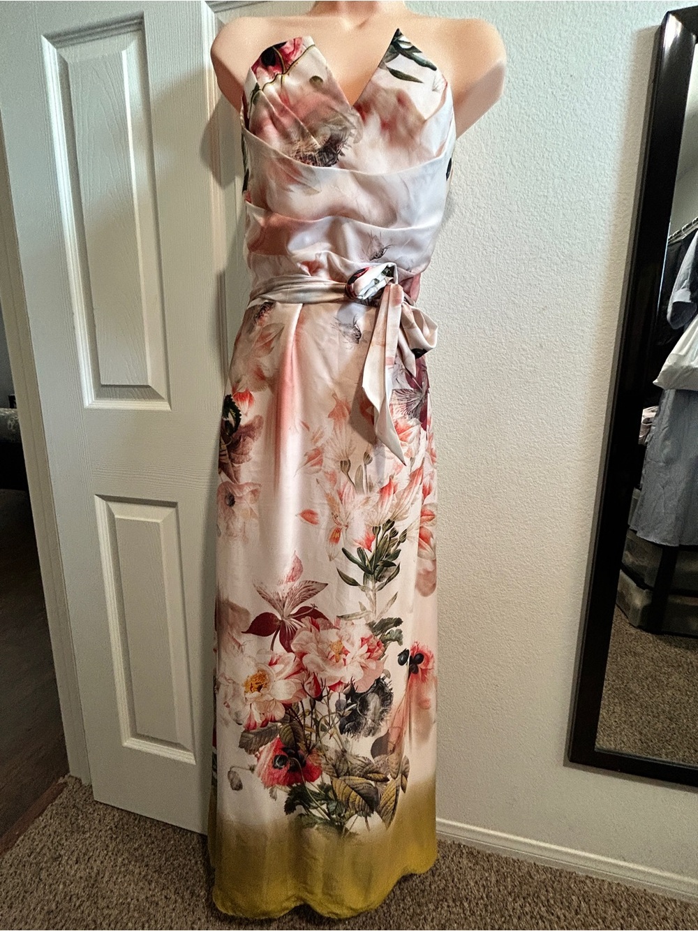 Ted Baker Cream Lined Strapless Dress
